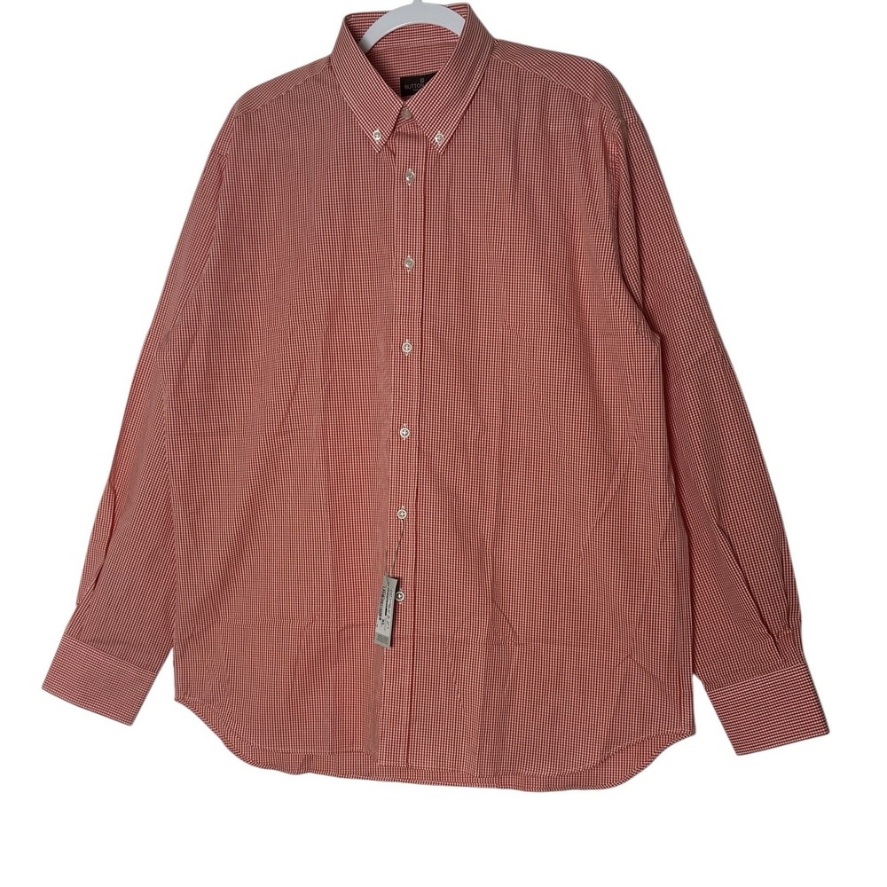 New BUTTON DOWN San Francisco Shirt Men's XL Plaid Long Sleeve Cotton Career